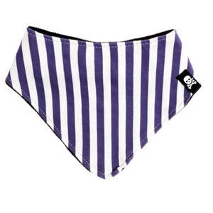 Purple and White Striped Bandana Bib